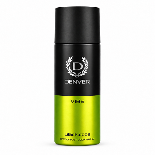 Perfumes & Deodorants- DENVER VIBE Black.Code Long-Lasting Deodorant Body Spray - 150ml