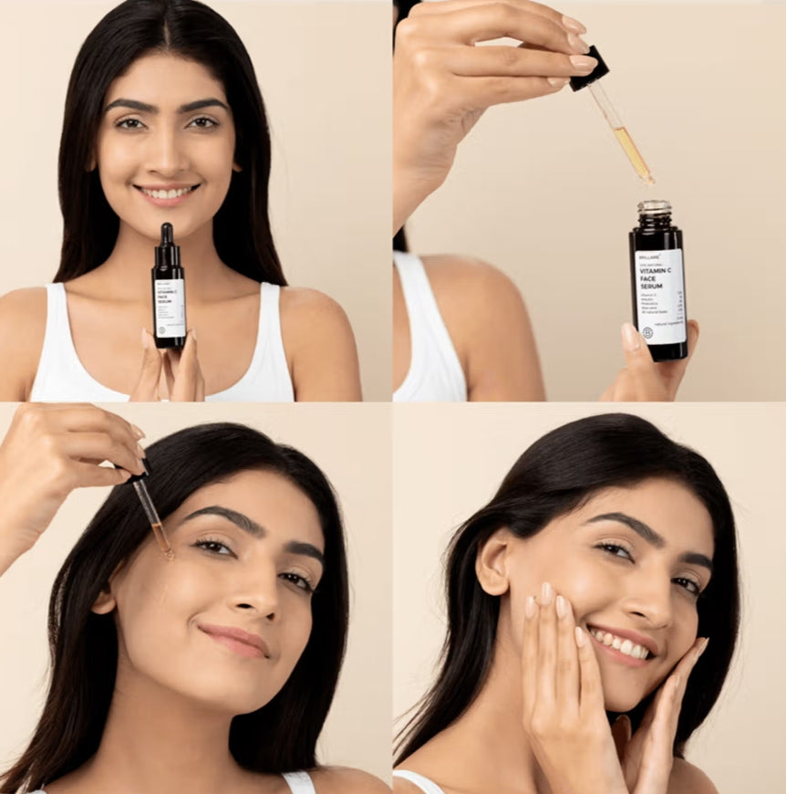 Face Serum- Brillare 100% Natural Vitamin-C Face Serum for Bright and Glowing Skin 30ml
