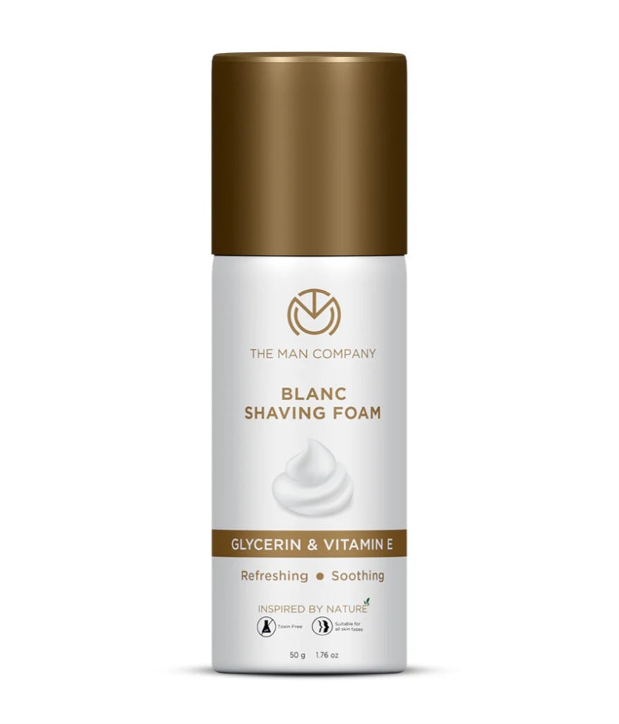 Shaving Foam- The Man Company's Blanc Shaving Foam Enriched with Glycerin & Vitamin-E for Refreshing and Soothing Shaving Experience - 400gm