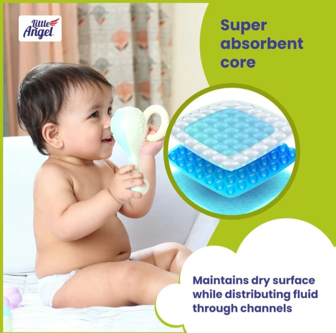 Baby Diapers & Pants- Little Angel Popular Pants with Long-Lasting 12 Hours Protection - Pack of Medium (M) Size 30 Pieces