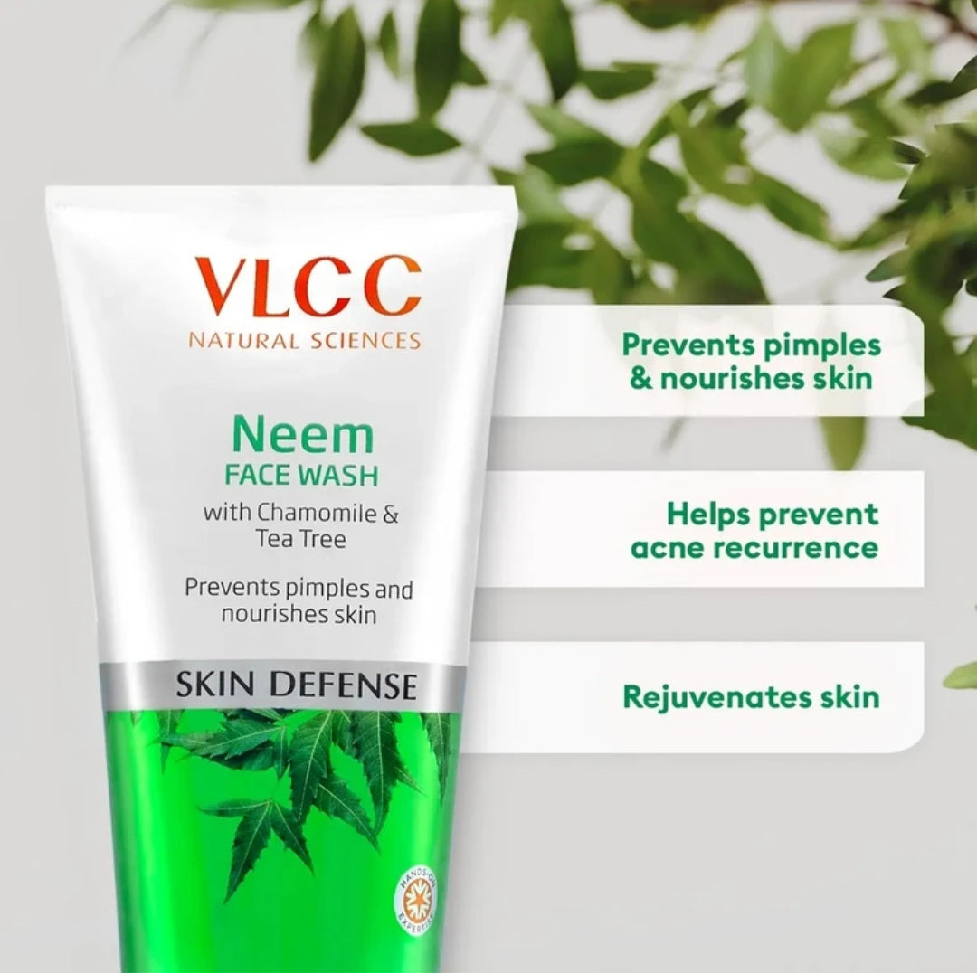 Face Wash- VLCC Skin Defense Neem Face Wash with Chamomile & Tea Tree which Prevents from Pimples and Nourishes Skin 150ml