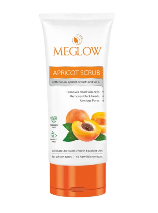 Face Scrub- MeGlow Apricot Scrub with Natural Apricot Extract and Vitamin-C which Removes Dead Skin Cells & Black Heads and Unclogs Pores 70gm