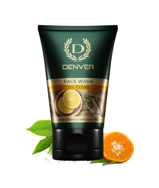 Face Wash- DENVER Oil Clear Face Wash with Vitamin-C and Green Tea 100gm