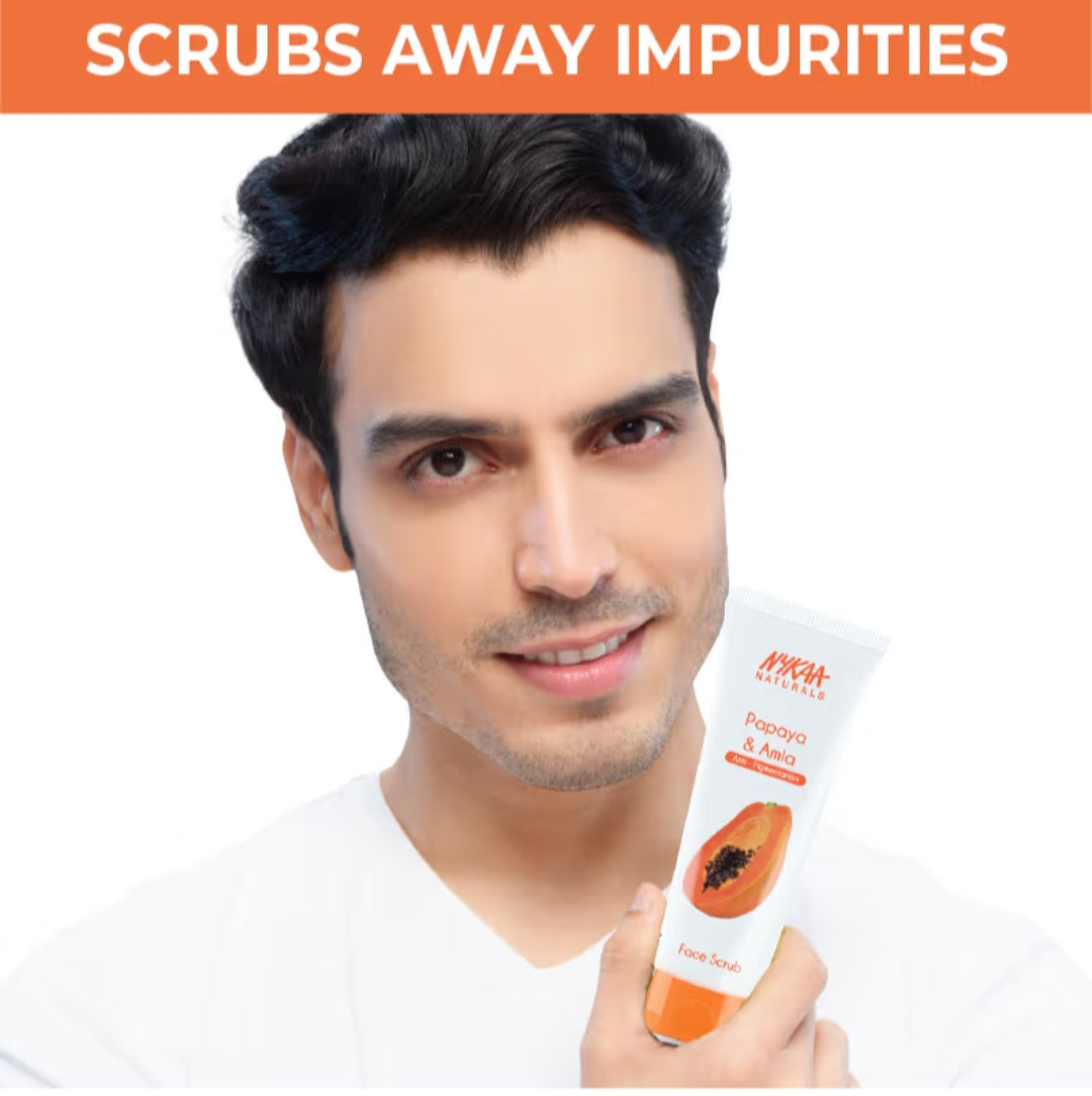 Face Scrub- Nykaa Naturals Papaya & Amla Anti-Pigmentation Face Scrub 100gm