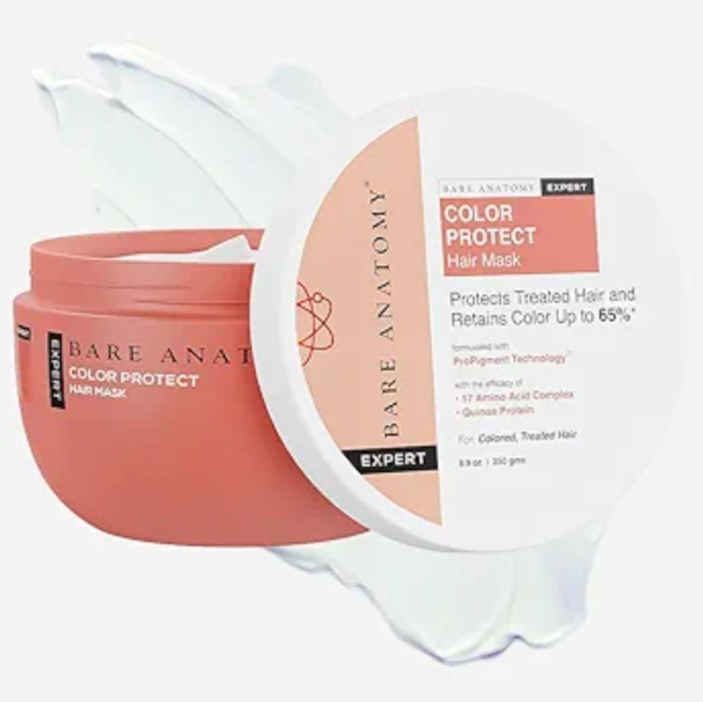Hair Mask- Bare Anatomy EXPERT Color Protect Mask made with 17 Amino Acid Complex and Quinoa Protein, which contribute to healthy scalp & smooth hair and Protects Colored Hairs specially to Treated Hairs for up to 8 weeks - 250gm