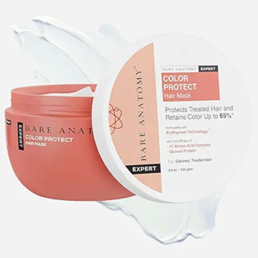 Hair Mask- Bare Anatomy EXPERT Color Protect Mask made with 17 Amino Acid Complex and Quinoa Protein, which contribute to healthy scalp & smooth hair and Protects Colored Hairs specially to Treated Hairs for up to 8 weeks - 250gm