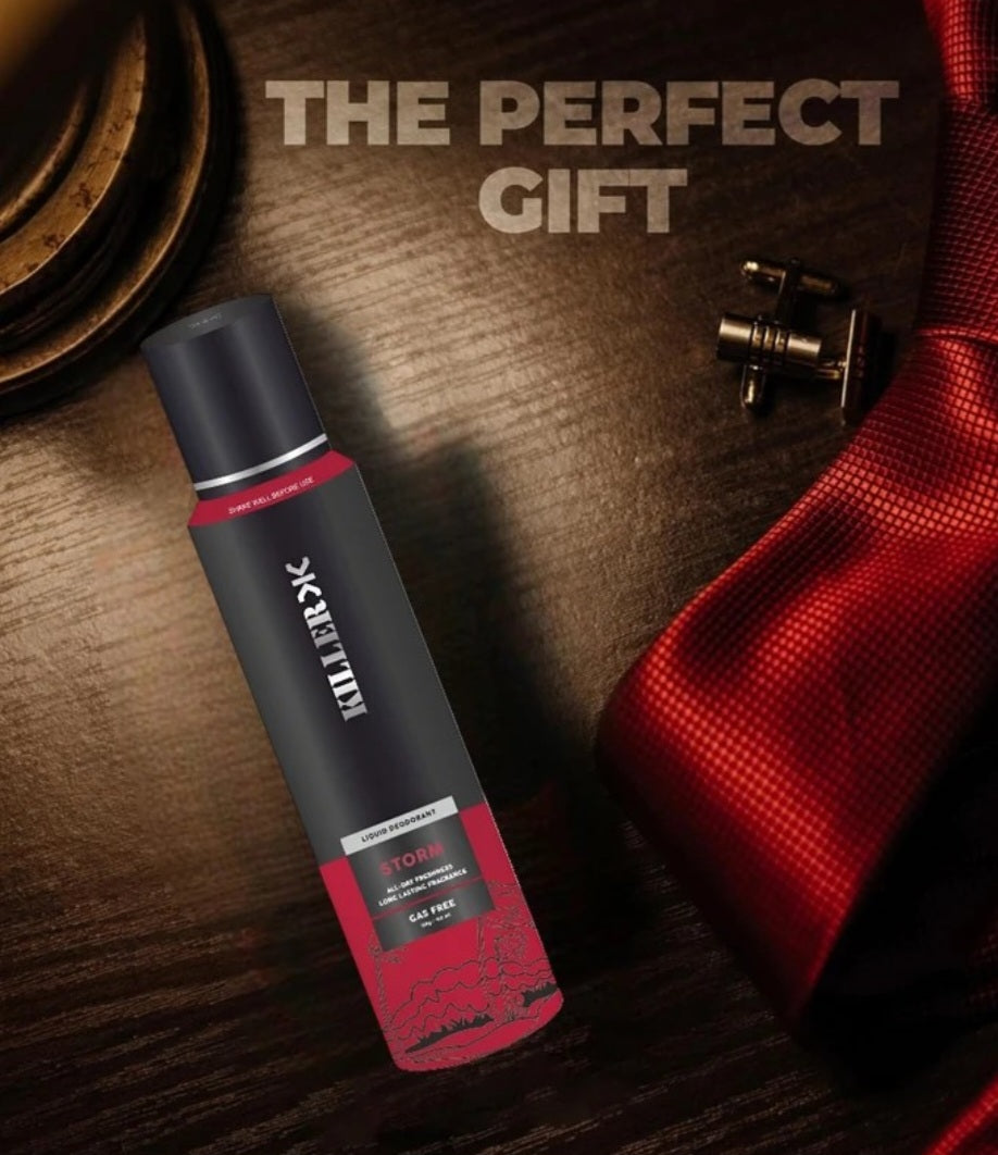 Perfumes & Deodorants- KILLER STORM Gas Free Liquid Deodorant for All Day Freshness and Long Lasting Fragrance 150ml