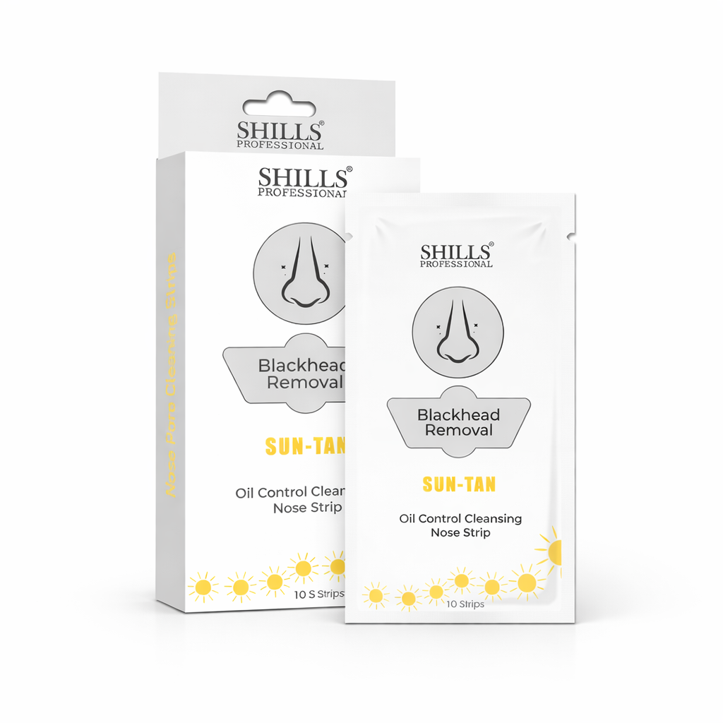 Nose Strip- SHILLS Professional's Blackhead Removal "SUN-TAN" Oil Control Cleansing Nose Strips (Pack of 10 units)