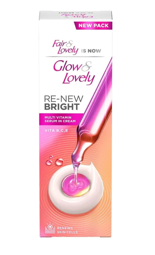 Brightening & Glowing Cream- Glow & Lovely Re-New Bright Multivitamin (Vitamin B, C & E) Serum Cream 50gm