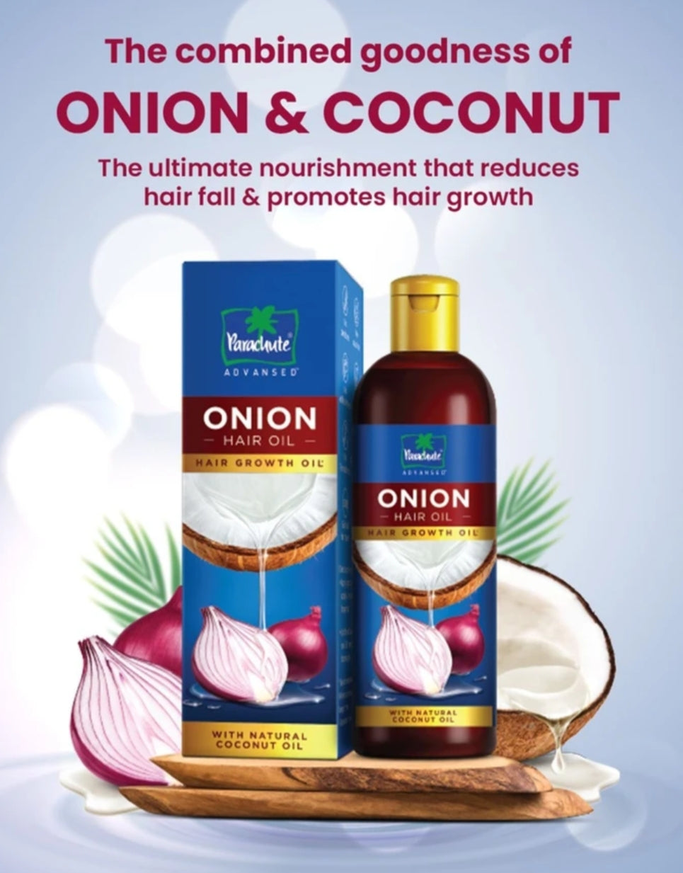 Hair Oil- Parachute Advanced Onion Hair Growth Oil with Natural Coconut Oil, Vitamin-E and Glyceryl Laurate which Nourishes Scalp & Strengthens Root, Reduces Hairfall and Boosts Hair Growth - 200ml