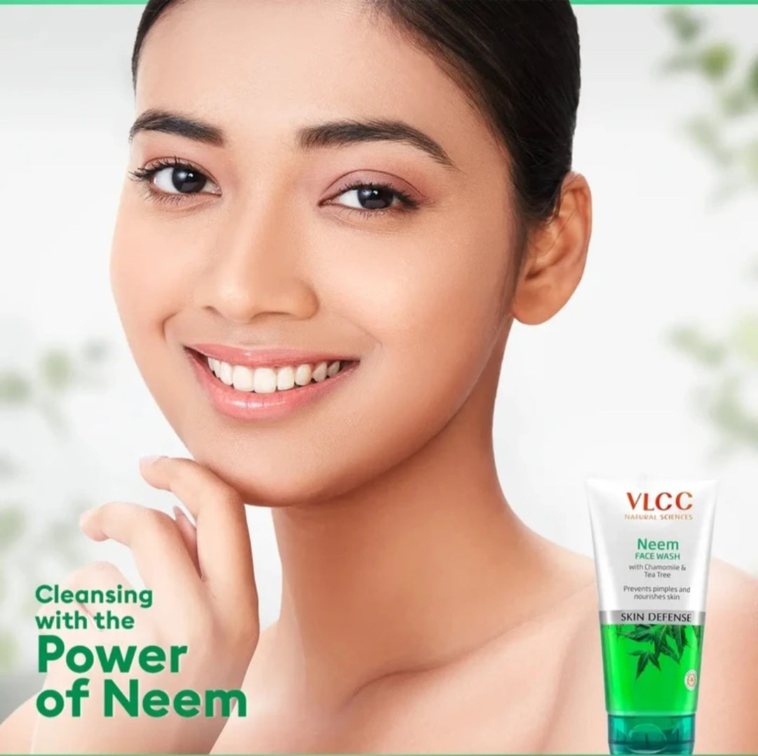 Face Wash- VLCC Skin Defense Neem Face Wash with Chamomile & Tea Tree which Prevents from Pimples and Nourishes Skin 150ml