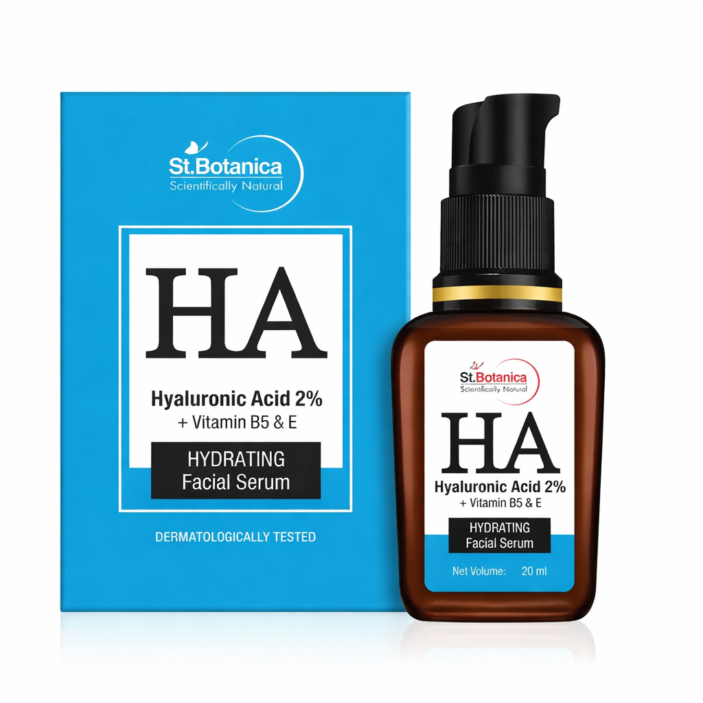 Face Serum- St.Botanica HA (Hyaluronic Acid 2%) + Vitamin-B5 & Vitamin-E Hydrating Facial Serum - 20ml