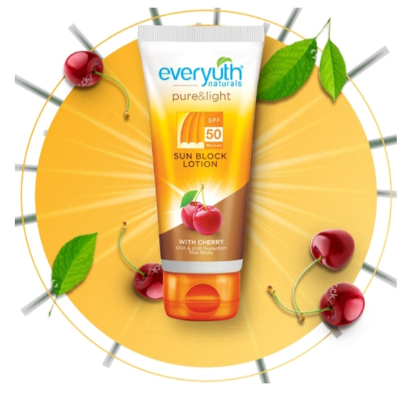 Sunscreen- Everyuth Naturals Pure & Light Sun Block Lotion (SPF 50 PA++++) 50gm