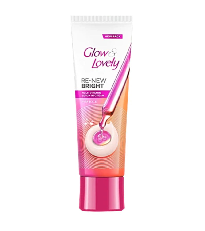 Brightening & Glowing Cream- Glow & Lovely Re-New Bright Multivitamin (Vitamin B, C & E) Serum Cream 50gm