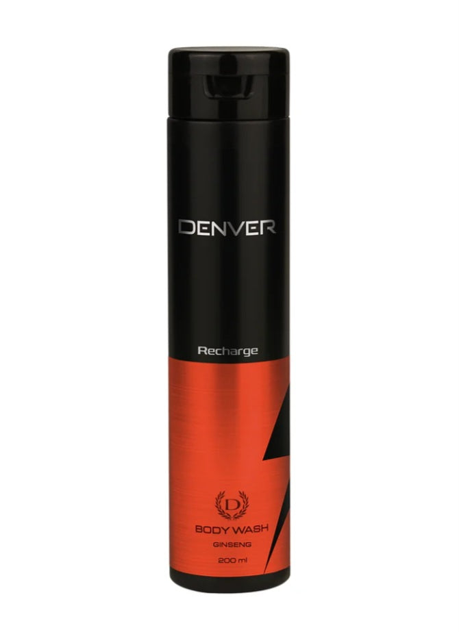 Body Wash- DENVER Detox Day Body Wash with Activated Charcoal (200ml) + DENVER Recharge Body Wash with Ginseng (200ml)