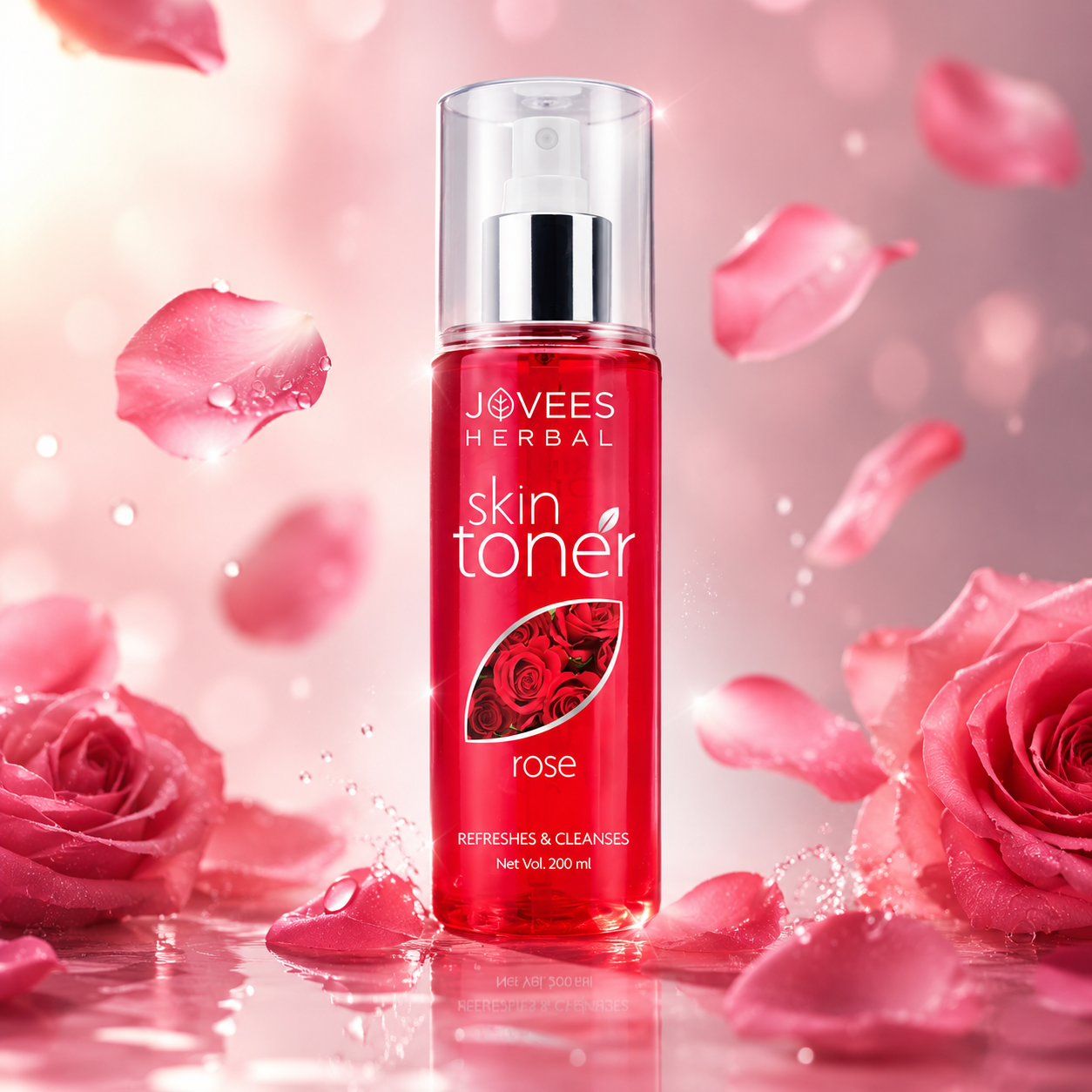 Skin Toner- JOVEES Herbal's Rose Skin Toner which Refreshes & Cleanses Naturally - 100ml