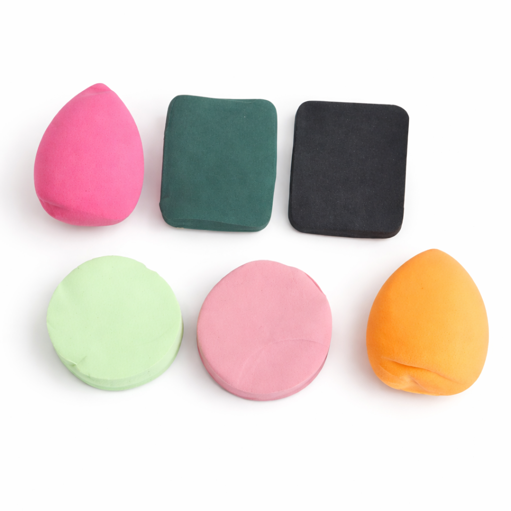 Makeup Puffs, Sponges & Blenders- Beauty Wibes Soft & Silky 6-in-1 Professional Sponges and Powder Puffs - Pack of 6 multi-purpose units