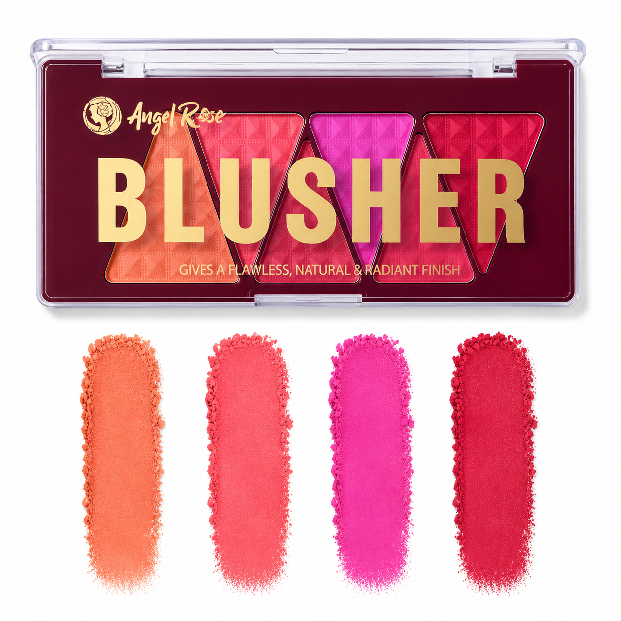 Makeup Blusher- Angel Rose 4-Coloured Blusher, which gives your makeup a Flawless, Natural & Radiant Finish - 5.2gm