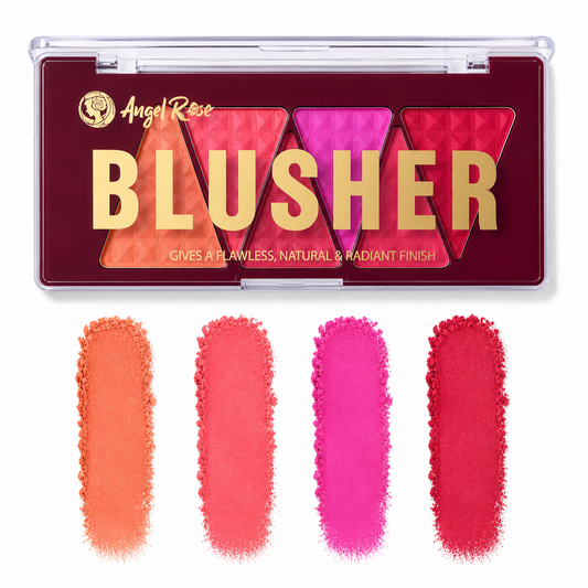 Makeup Blusher- Angel Rose 4-Coloured Blusher, which gives your makeup a Flawless, Natural & Radiant Finish - 5.2gm