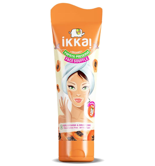 Face Pack and Face Mask- IKKAI by Lotus Organic Papaya Preserve Face Mask for Replenishing & Brightening in 10 Minutes, Suitable for All Skin Types - 100gm