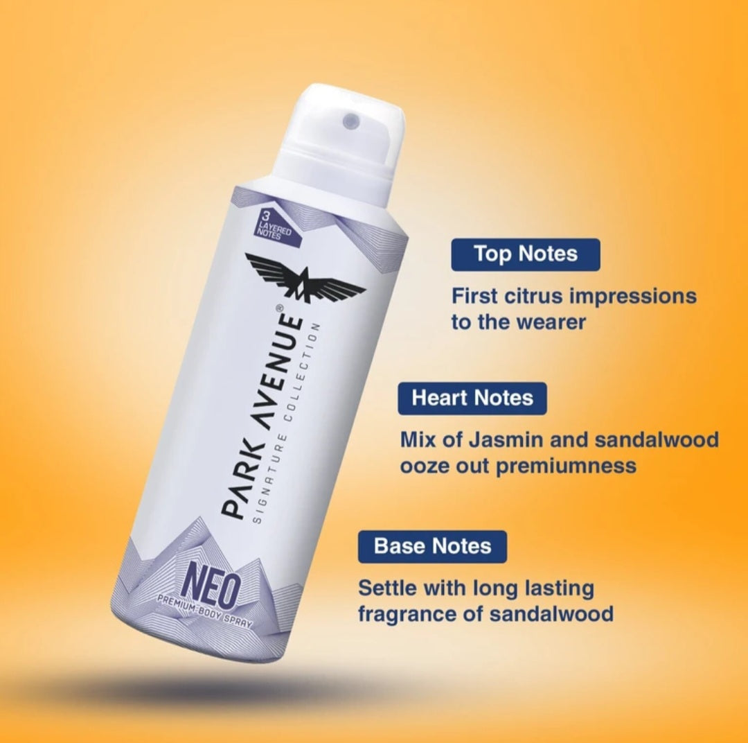 Perfumes & Deodorants- PARK AVENUE Signature Collection NEO Premium Body Spray with Layered Notes 150ml