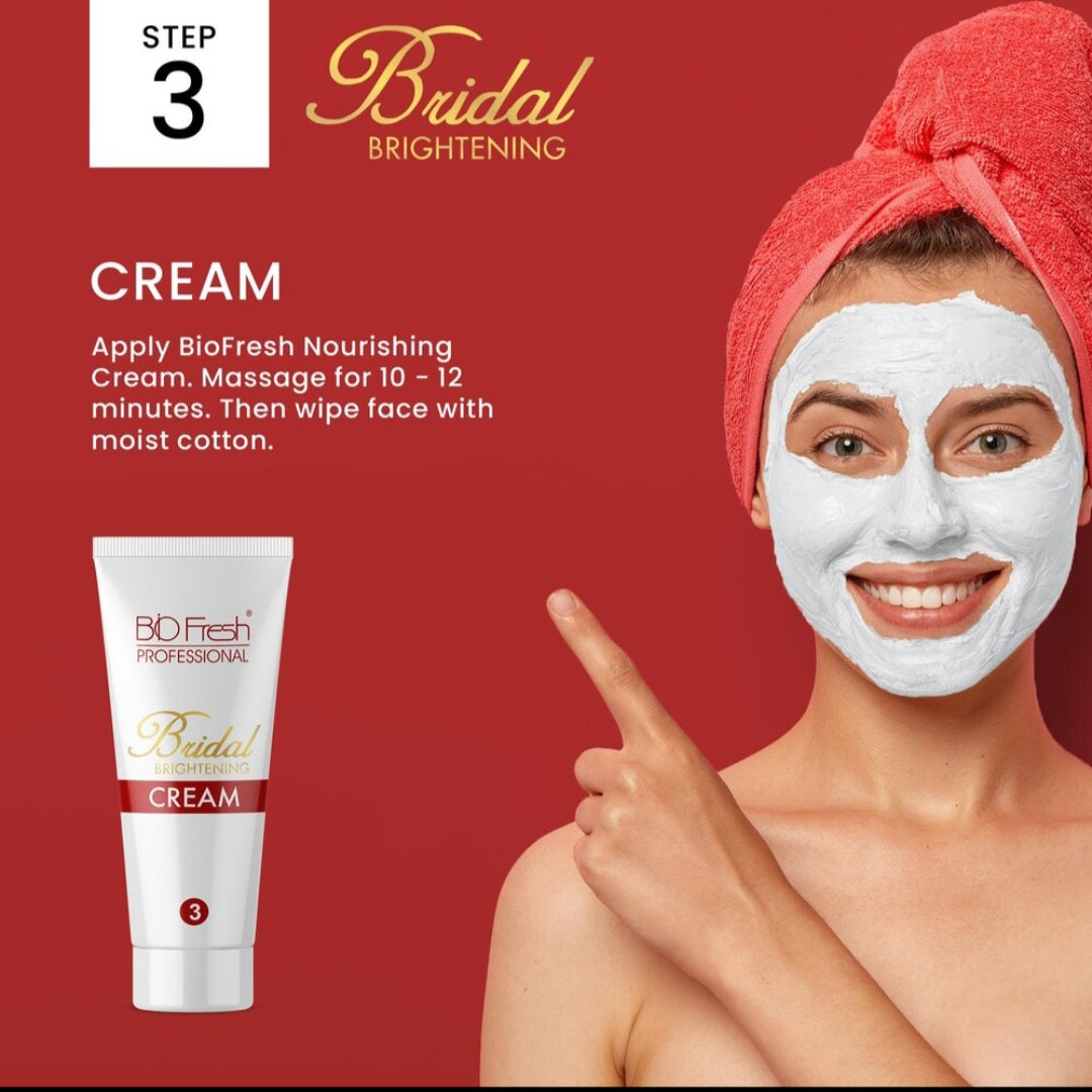 Facial Kit- Biofresh Professional's BRIDAL Brightening 4 Steps (1. Exfoliate, 2. Gel, 3. Nourish and 4. Enhance) Facial Kit 60ml (Face Wash Worth Rs.65/- Free within the Kit