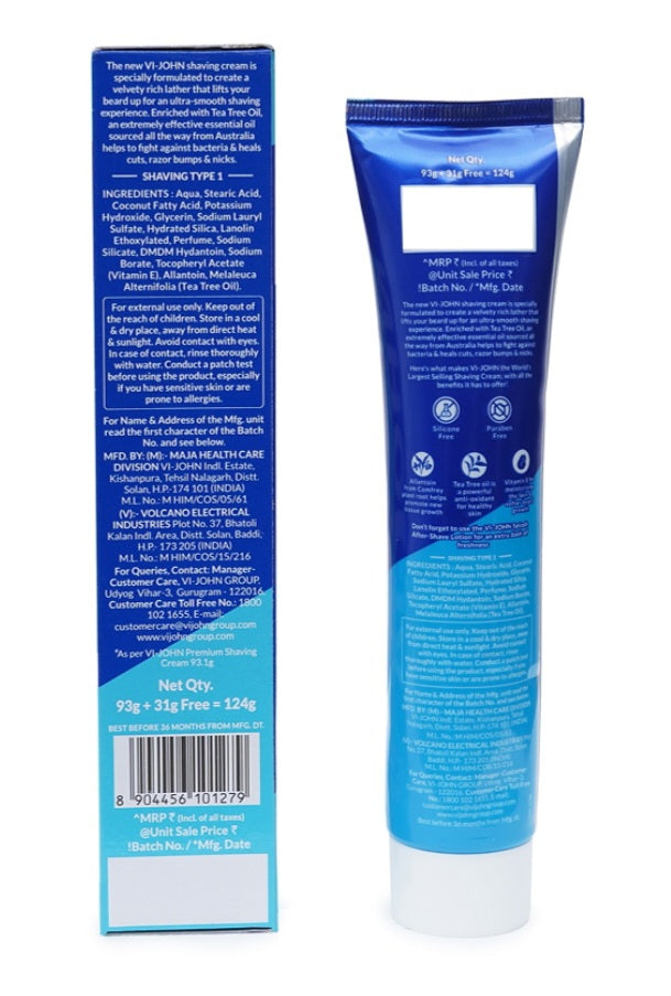 Shaving Cream- Vi-John Original Shaving Cream for all Skin Type 124gm (2 Pieces)