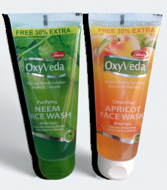 Face Wash- Magical Combination of OxyVeda Purifying Neem Face Wash (65 ml) and Cleansing Apricot Face Wash (65ml)