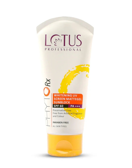 Sunscreen- Lotus Professional PhytoRX Whitening UV Screen Matte Gel Sunblock (SPF 60 PA+++) 75gm