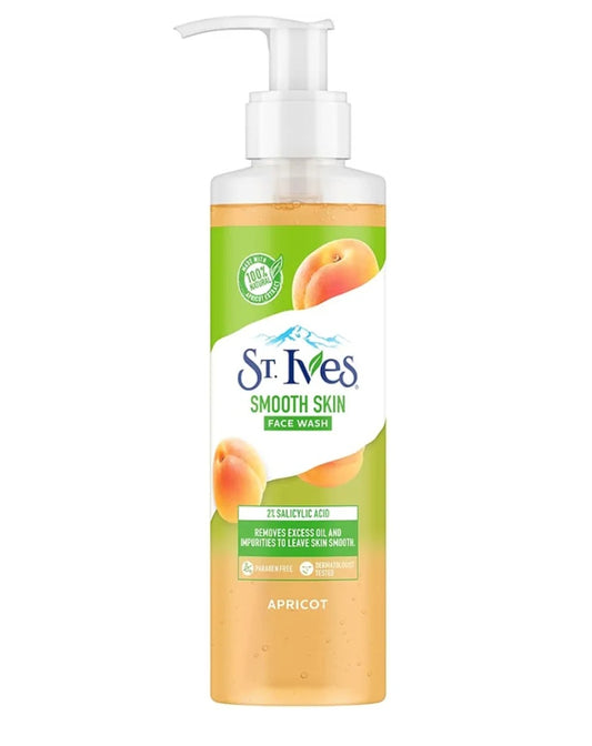 Face Wash- St.Ives Apricot Smooth Skin Face Wash with 2% Salicylic Acid which Removes Excess Oil and Impurities to Leave Skin Smooth 190ml