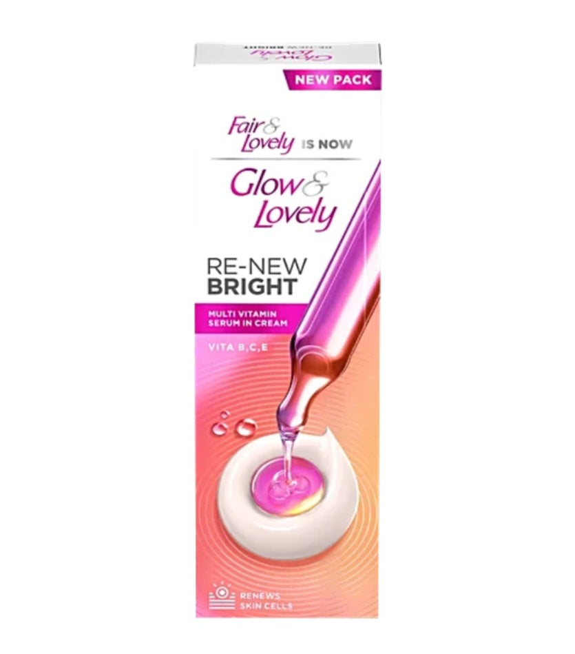Brightening & Glowing Cream- Glow & Lovely Re-New Bright Multivitamin (Vitamin B, C & E) Serum Cream 50gm