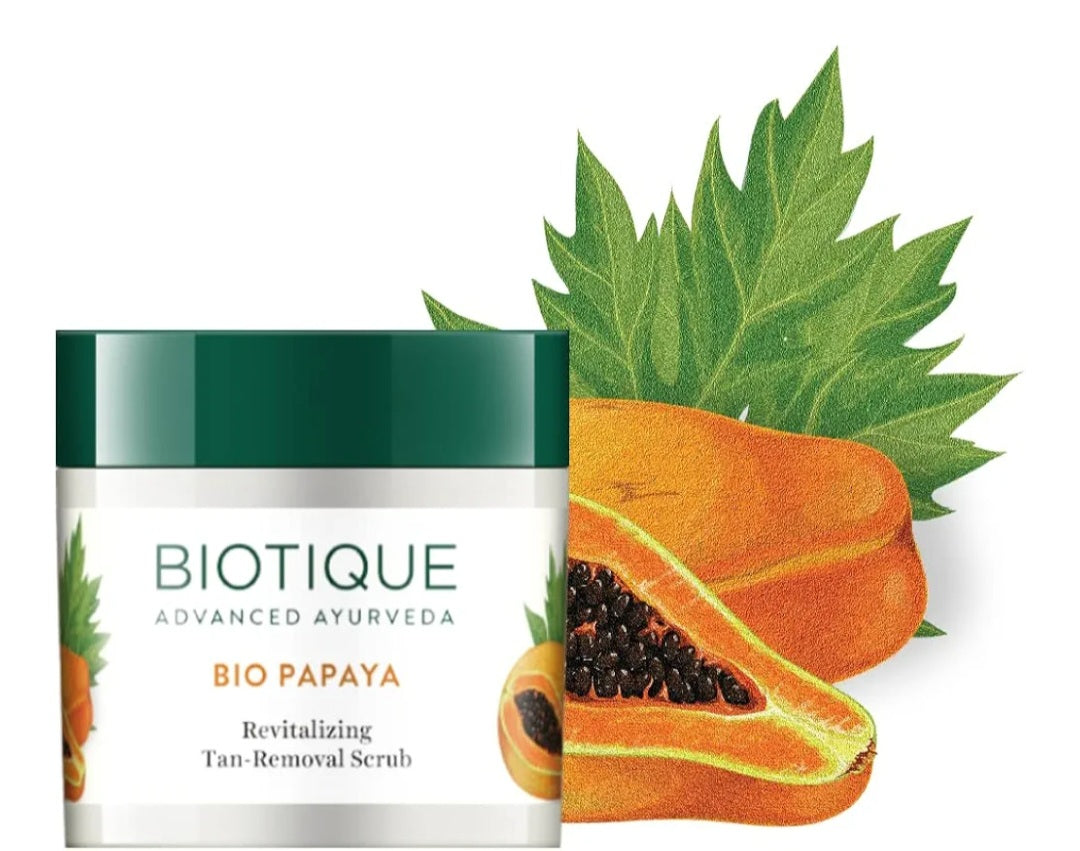 Face Scrub- Biotique Advanced Ayurveda Bio-Papaya Revitalizing Tan Removal Scrub 75gm