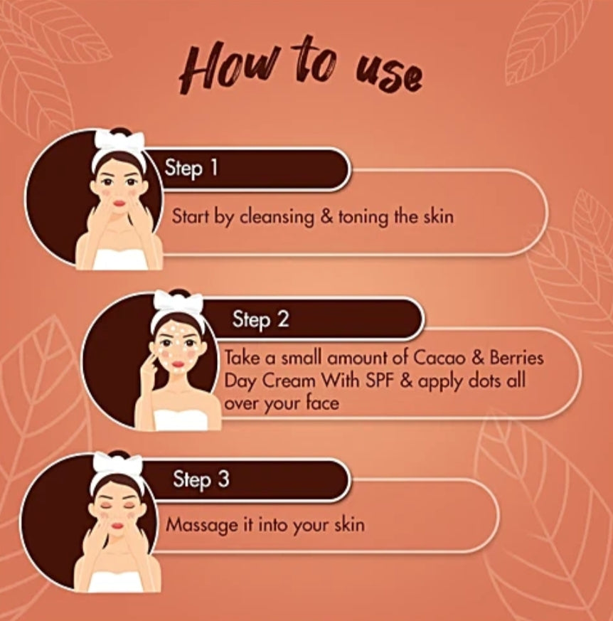 Brightening & Glowing Cream- MyGlamm Cacao & Berries Deeply Moisturizing Day Creme with SPF-25 UVA/UVB which Nourishes and Protects the Skin 50gm