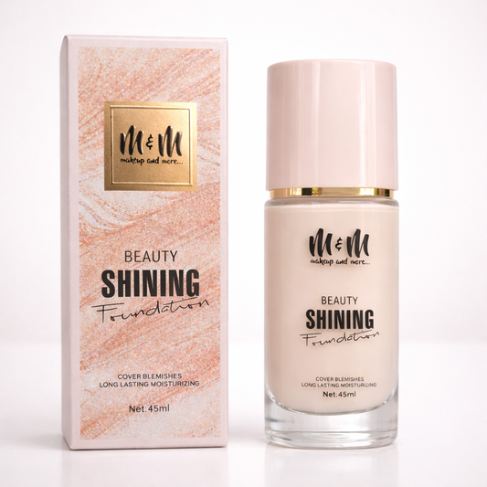 Makeup Foundation- M&M (Makeup & More) Beauty Shining Foundation which is a Long-Lasting Formula for Smooth and Moisturized Skin with Perfect Blemish Coverage (Shade-01 : Ivory) - 45ml