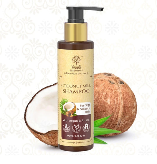 Shampoo and Conditioner- Khadi Natural's Coconut Milk Shampoo with Argan & Arnica for Soft & Smooth Hair 200ml