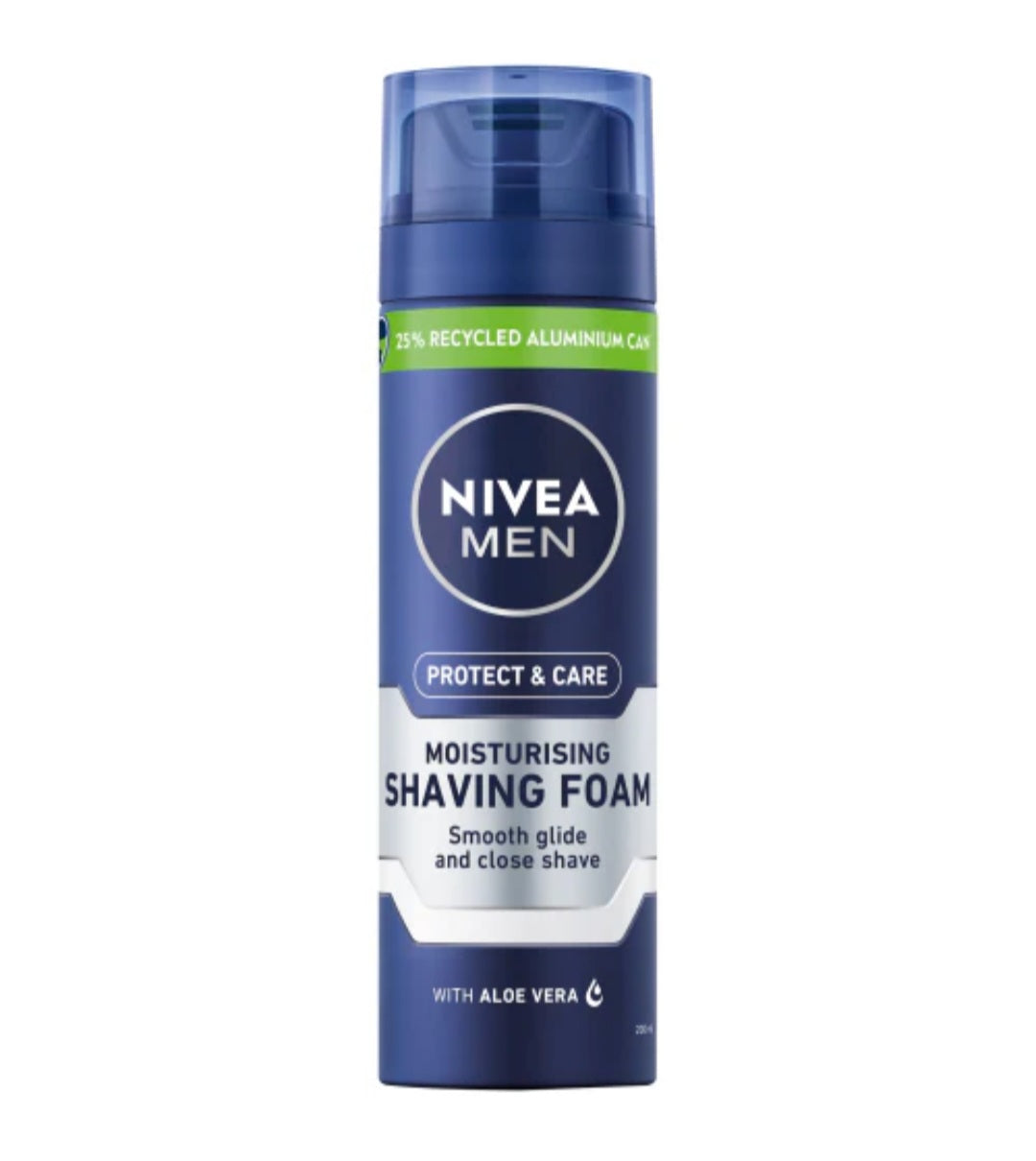 Shaving Foam- NIVEA MEN'S Moisturizing Shaving Foam Enriched with Aloevera for Close Shave and Protection from Dryness - 200ml