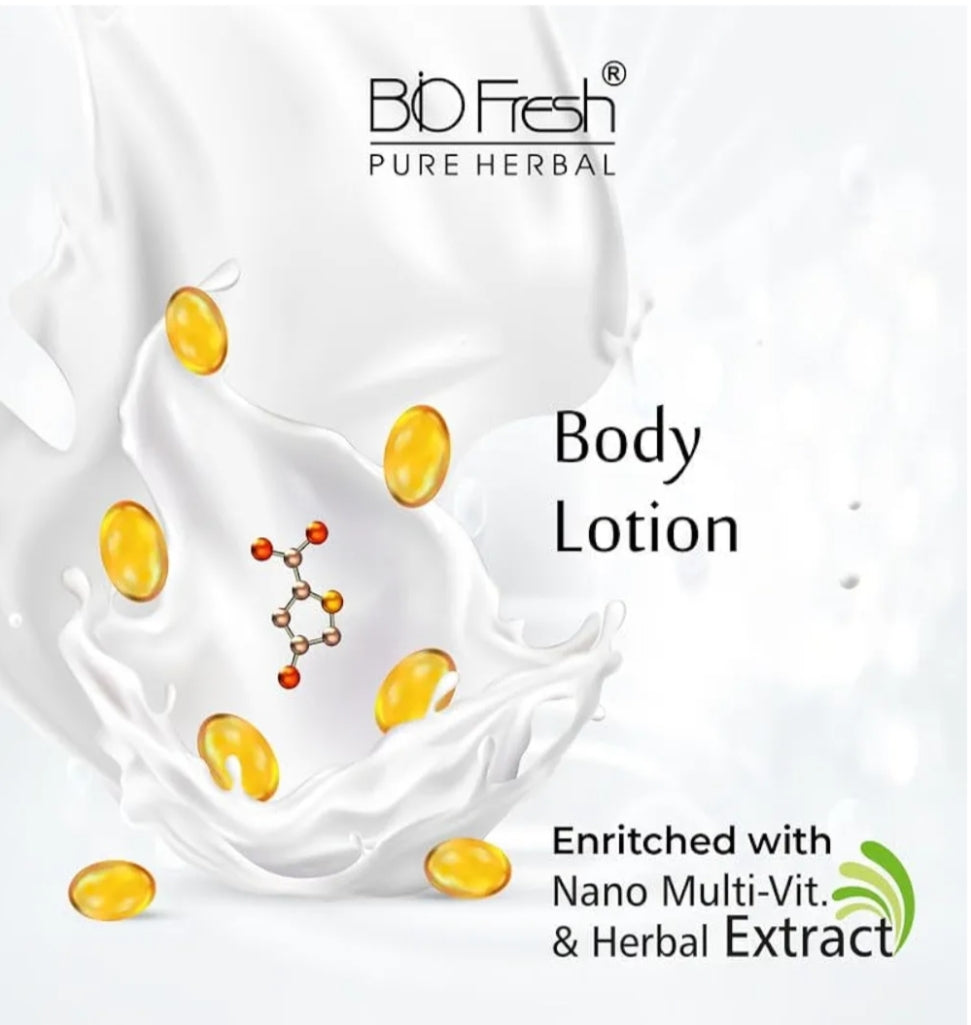 Lotions & Moisturizers- BIOFRESH PURE HERBAL'S Malai Kesar Non-Sticky & Skin Hydrating Body Lotion (24 Hour Moisturizing) 450ml