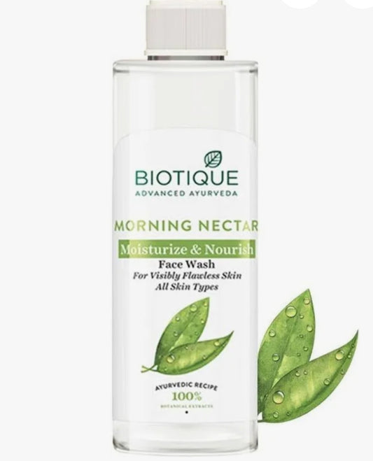 Face Wash- BIOTIQUE Bio Morning Nectar Visibly Flawless Face Wash with 100% Botanical Extracts for All Skin Types 200ml