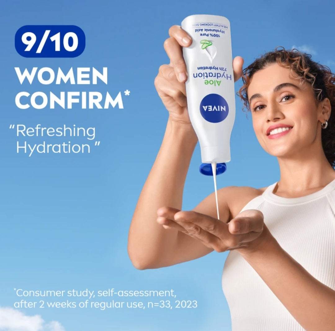 Lotions & Moisturizers- Nivea 5in1 Aloe Hydration 48 Hours Complete Care Refreshing Moisture Body Lotion for All Skin Types 75ml