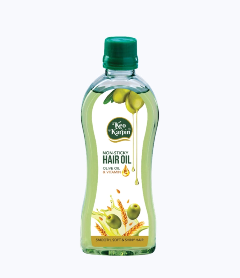 Hair Oil- Keo Karpin Lightweight & Non-Sticky Hair Oil with Olive Oil & Vitamin-E for Smooth, Soft and Shiny Hairs - 100ml