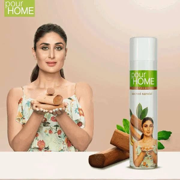 Vanesa Pour Home Room Freshener (Sacred Sandal) 220ML ( PACK OF 2 )