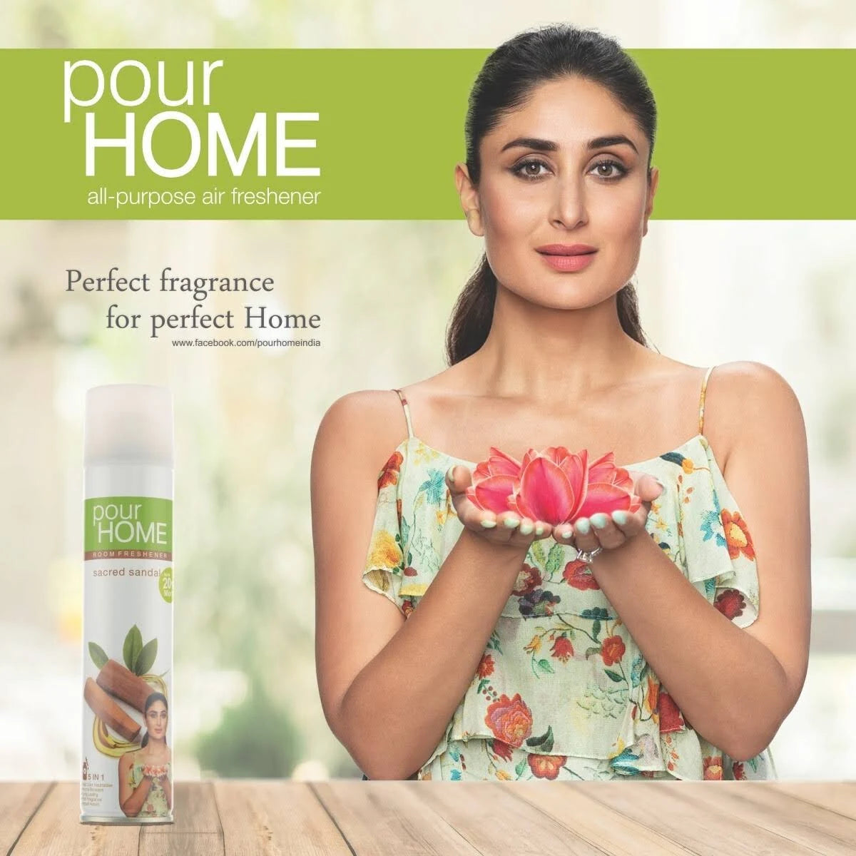 Vanesa Pour Home Room Freshener (Sacred Sandal) 220ML ( PACK OF 2 )