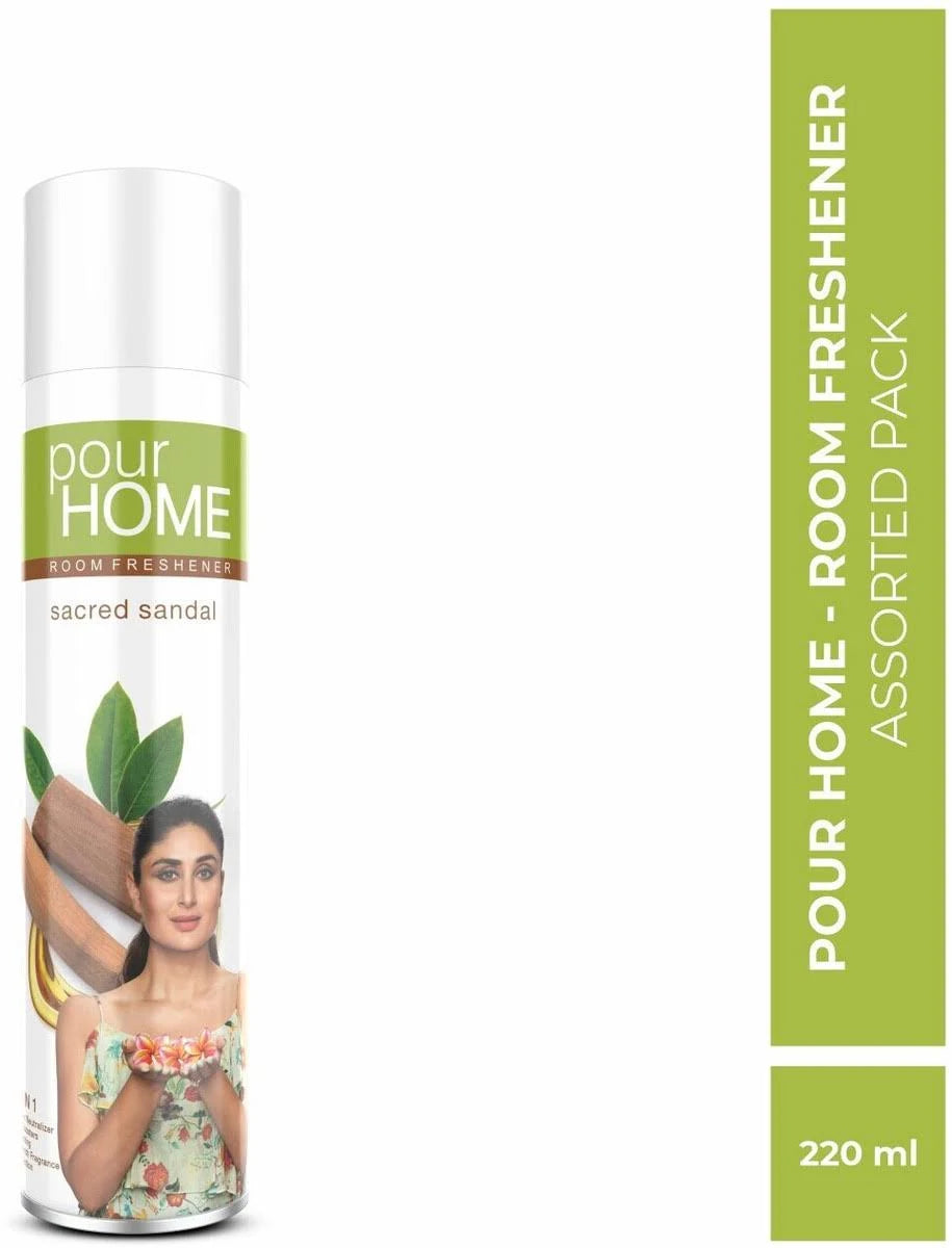 Vanesa Pour Home Room Freshener (Sacred Sandal) 220ML ( PACK OF 2 )