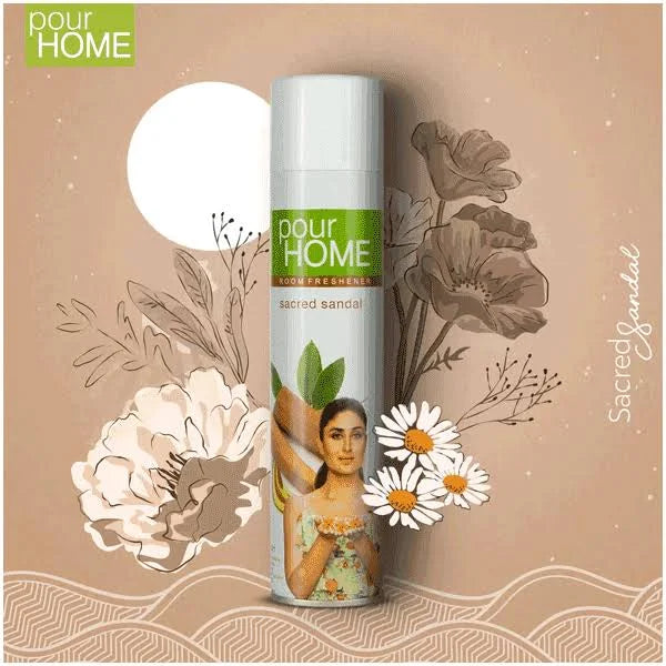 Vanesa Pour Home Room Freshener (Sacred Sandal) 220ML ( PACK OF 2 )